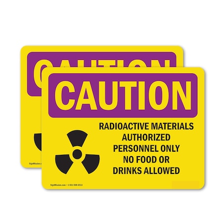 Signmission Radiation & Laser Sign, 5 in H x 7 in W, Vinyl Decal, Rectangle OS-2PACK-CR-D-57-L-10211
